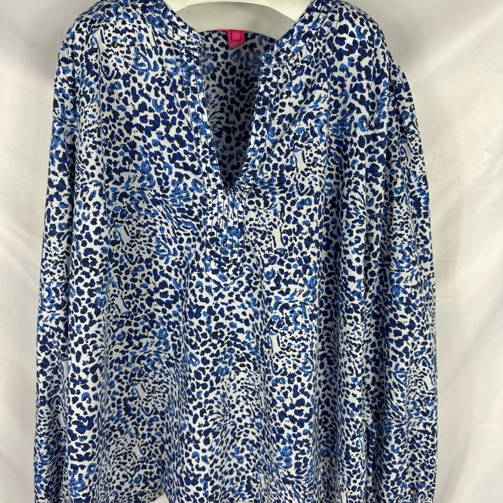 Lilly Pulitzer Blue and White Blouse